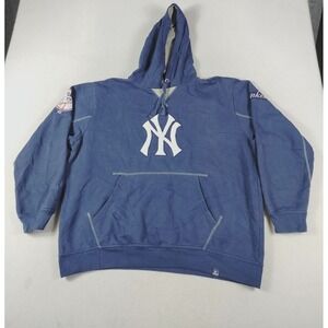 Vintage Majestic New York Yankees Hoodie Mens 3XL Blue MLB Baseball Fleece